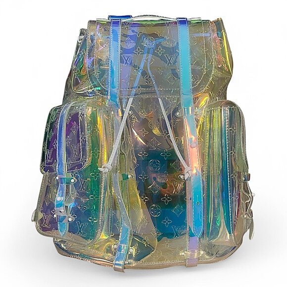 LOUIS VUITTON Christopher GM Prism PVC Monogram Backpack Mens XL +TAGS DUST BAG - Picture 1 of 16